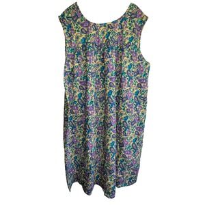Only Necessities Vintage Paisley House Dress Womens 2X Yellow Purple Muumuu